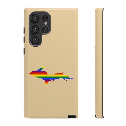 Michigan Upper Peninsula Tough Phone Case (Maple Color w/ UP Pride Flag Outline) | Samsung & Pixel Android