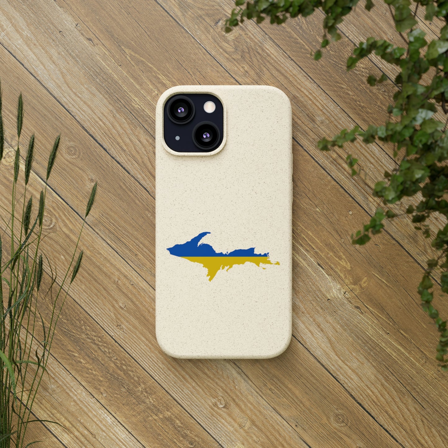 Michigan Upper Peninsula Biodegradable Phone Cases (w/ UP Ukraine Flag Outline) | Apple iPhone