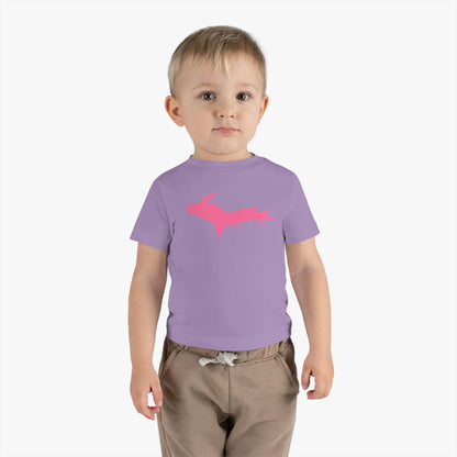 Michigan Upper Peninsula Infant T-Shirt (w/ Pink UP Outline) | Short Sleeve