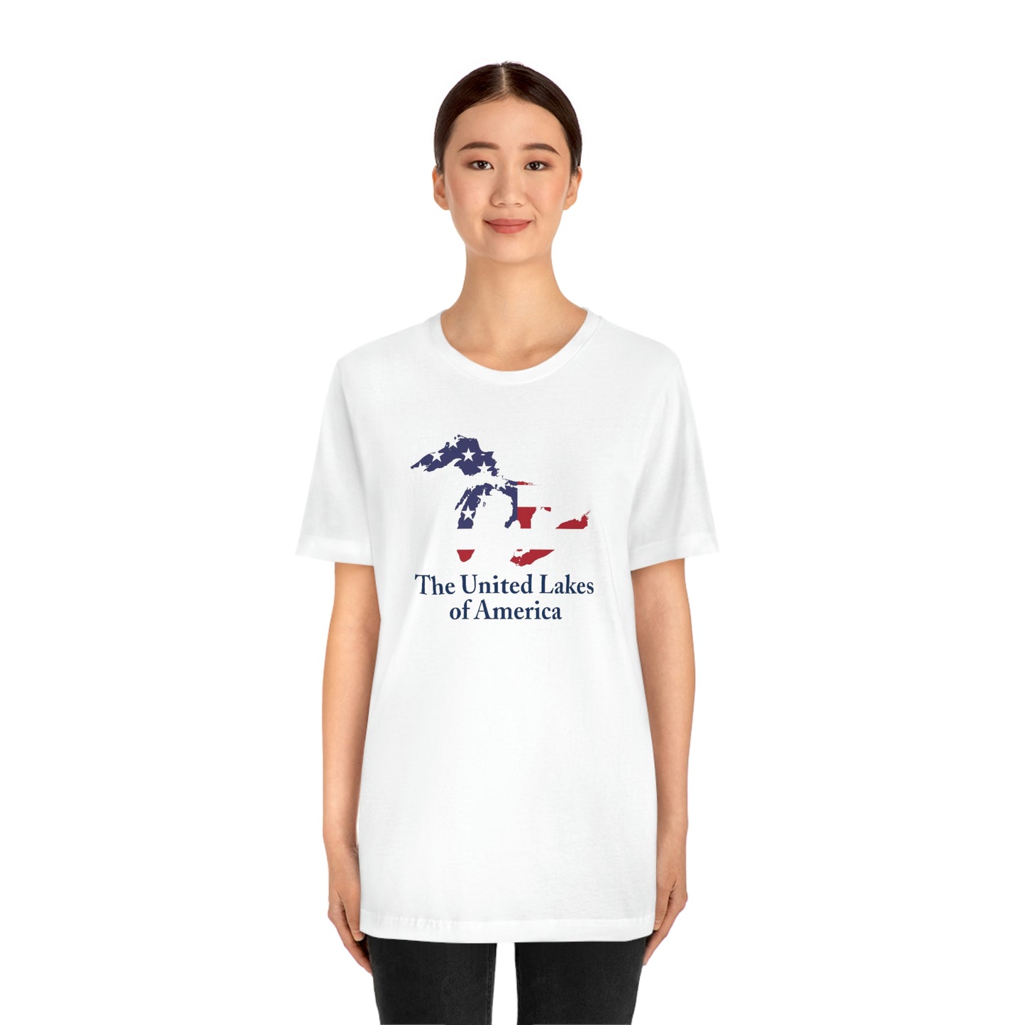 'The United Lakes of America' T-Shirt (w/ Great Lakes USA Flag Outline) | Unisex Standard Fit