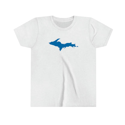 Michigan Upper Peninsula T-Shirt (w/ Azure UP Outline) | Youth Short Sleeve