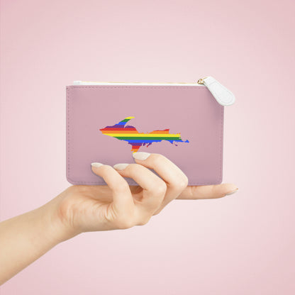 Michigan Upper Peninsula Mini Clutch Bag (Pink w/ UP Pride Flag Outline)