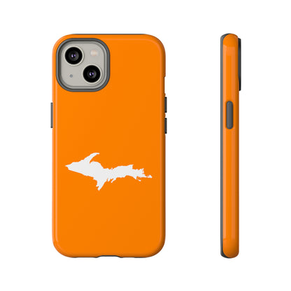 Michigan Upper Peninsula Tough Phone Case (Orange w/ UP Outline) | Apple iPhone