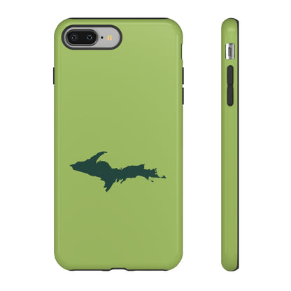 Michigan Upper Peninsula Tough Phone Case (Gooseberry Green w/ Green UP Outline) | Apple iPhone