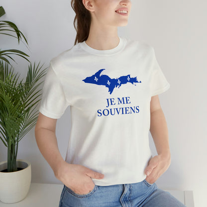 Upper Peninsula 'Je Me Souviens' T-Shirt (w/ UP Quebec Flag Outline) | Unisex Standard Fit