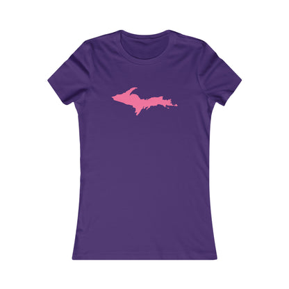 Michigan Upper Peninsula T-Shirt (w/ Pink UP Outline) | Women's Slim Fit