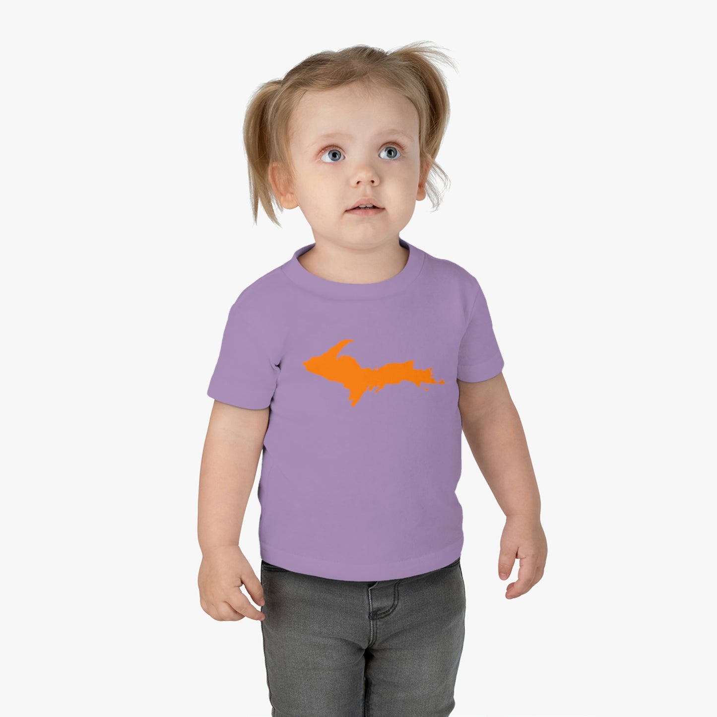 Michigan Upper Peninsula Infant T-Shirt (w/ Orange UP Outline) | Short Sleeve