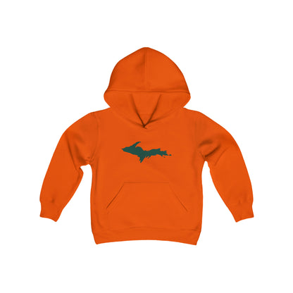 Michigan Upper Peninsula Hoodie (w/ Green UP Outline)| Unisex Youth