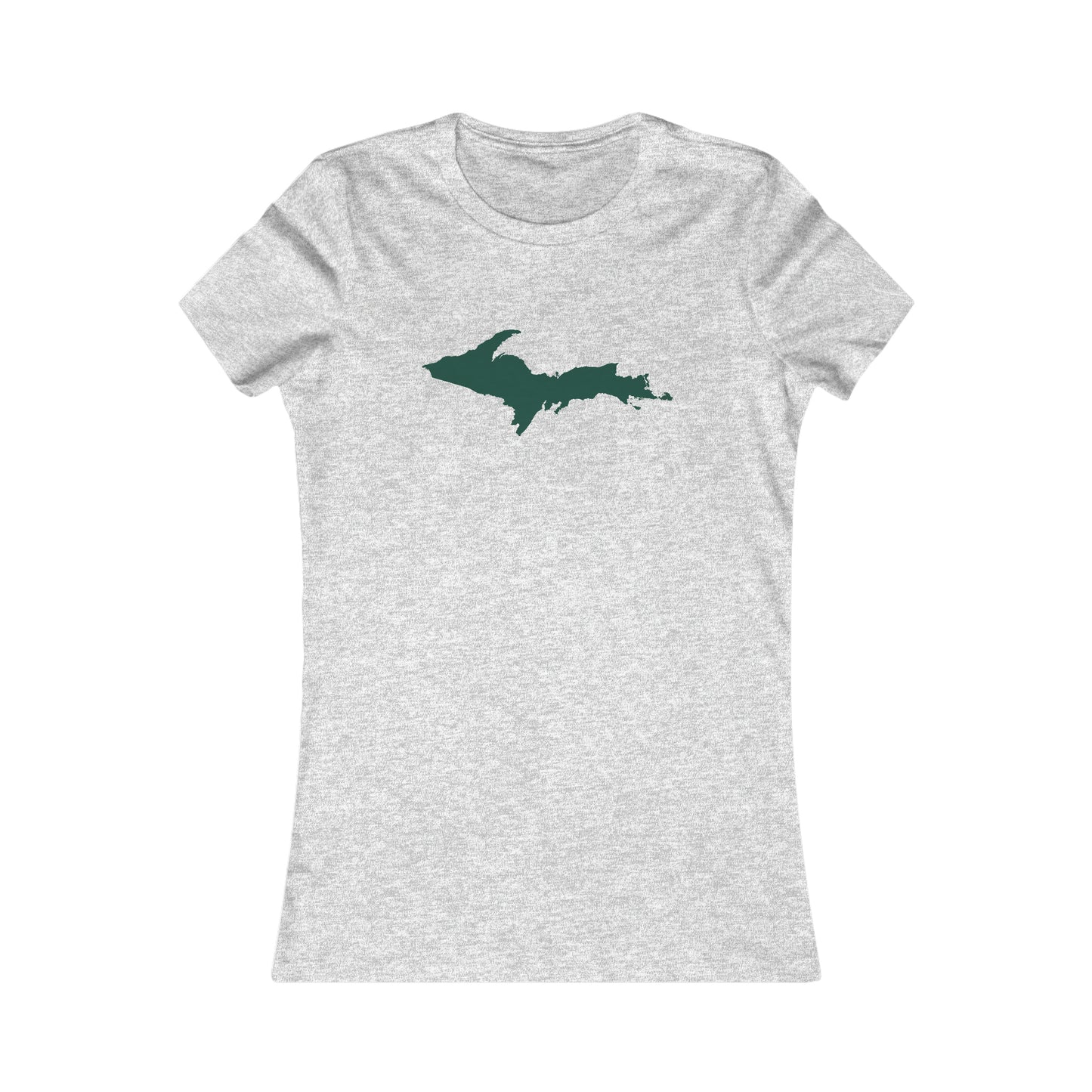 Michigan Upper Peninsula T-Shirt (w/ Green UP Outline) | Women's Slim Fit