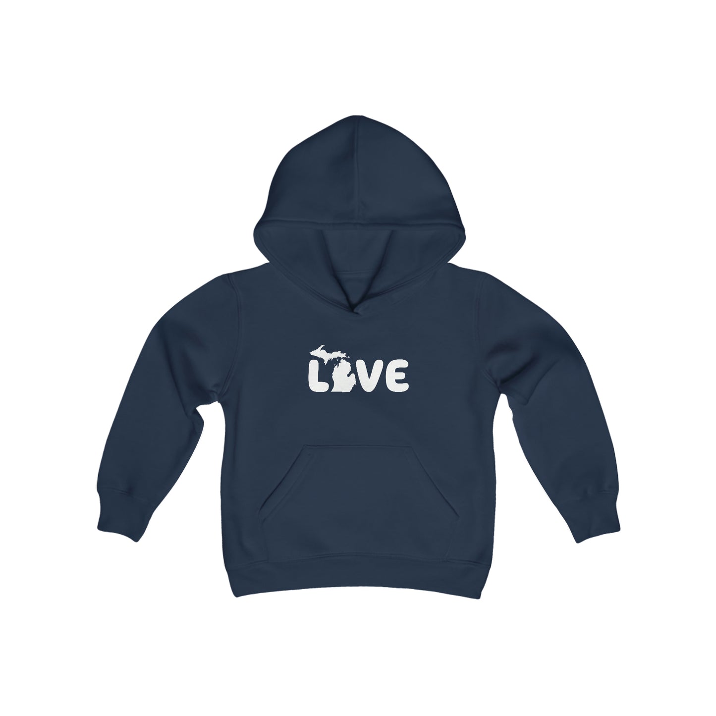 Michigan 'Love' Hoodie (Rounded Children's Font) | Unisex Youth