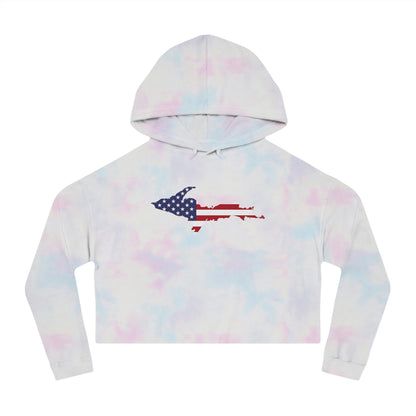 Michigan Upper Peninsula Hoodie (w/ UP USA Flag Outline) | Lightweight Cropped