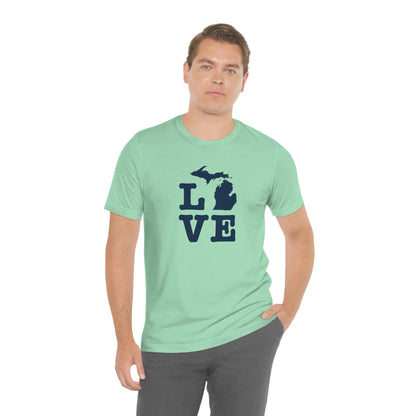 Michigan 'Love' T-Shirt (Typewriter Font) | Unisex Standard Fit