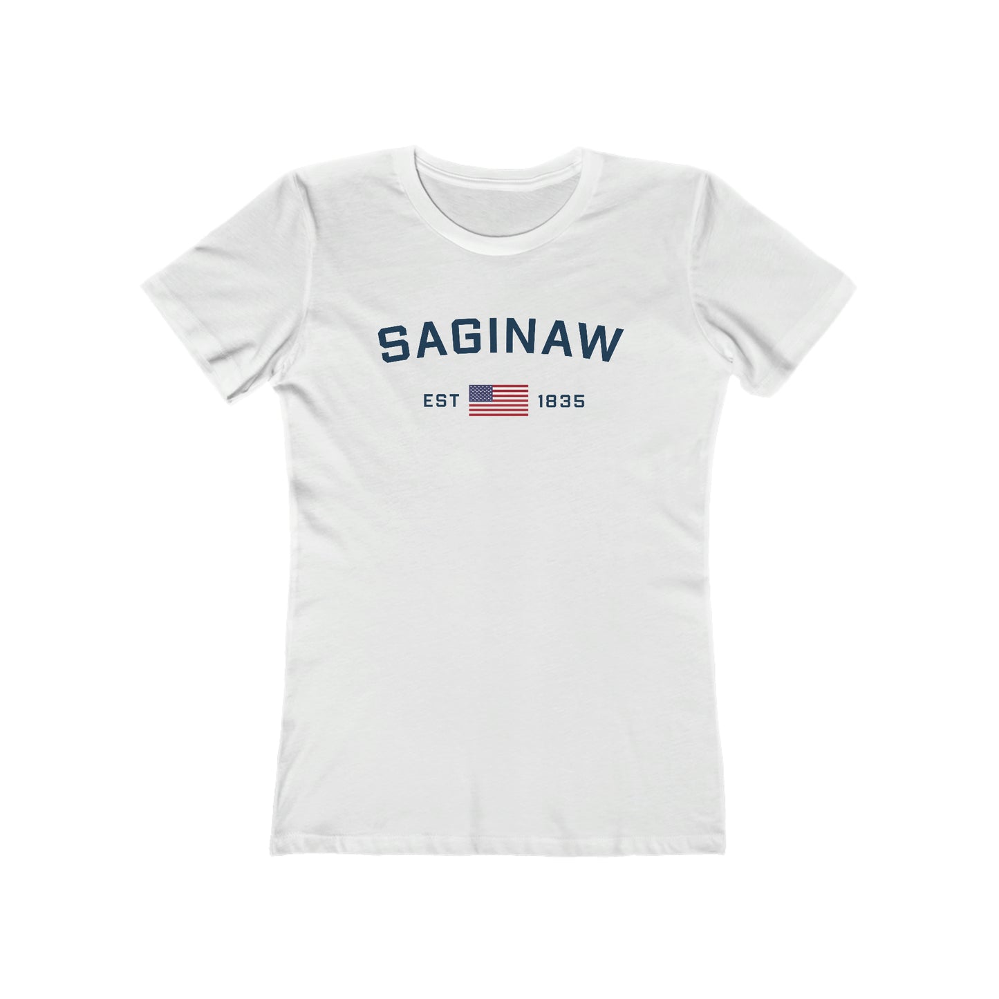 'Saginaw EST 1835' (w/USA Flag Outline) | Women's Boyfriend Cut