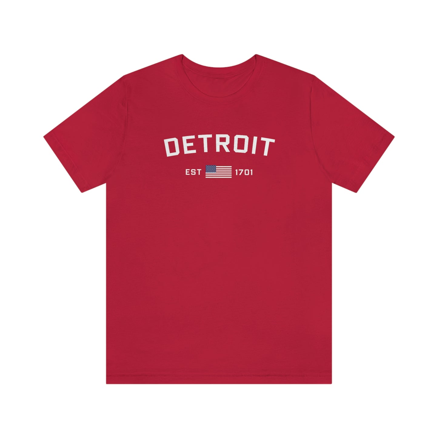 'Detroit Est 1701' T-Shirt (w/ United States Flag) | Unisex Standard Fit