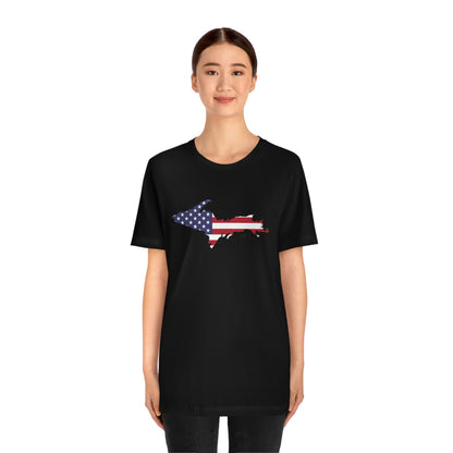 Michigan Upper Peninsula T-Shirt (w/ UP USA Flag Outline) | Unisex Standard Fit