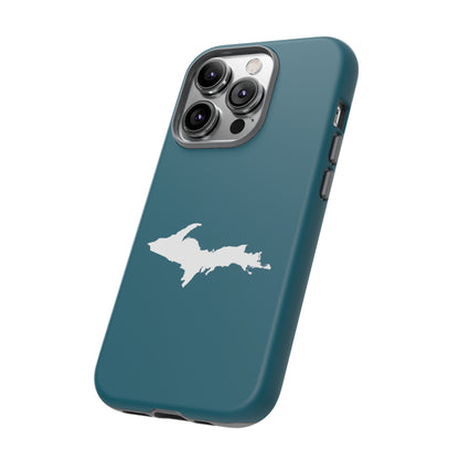 Michigan Upper Peninsula Tough Phone Case (Auburn Hills Teal w/ UP Outline) | Apple iPhone