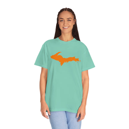 Michigan Upper Peninsula T-Shirt (w/ Orange UP Outline) | Unisex Garment-Dyed