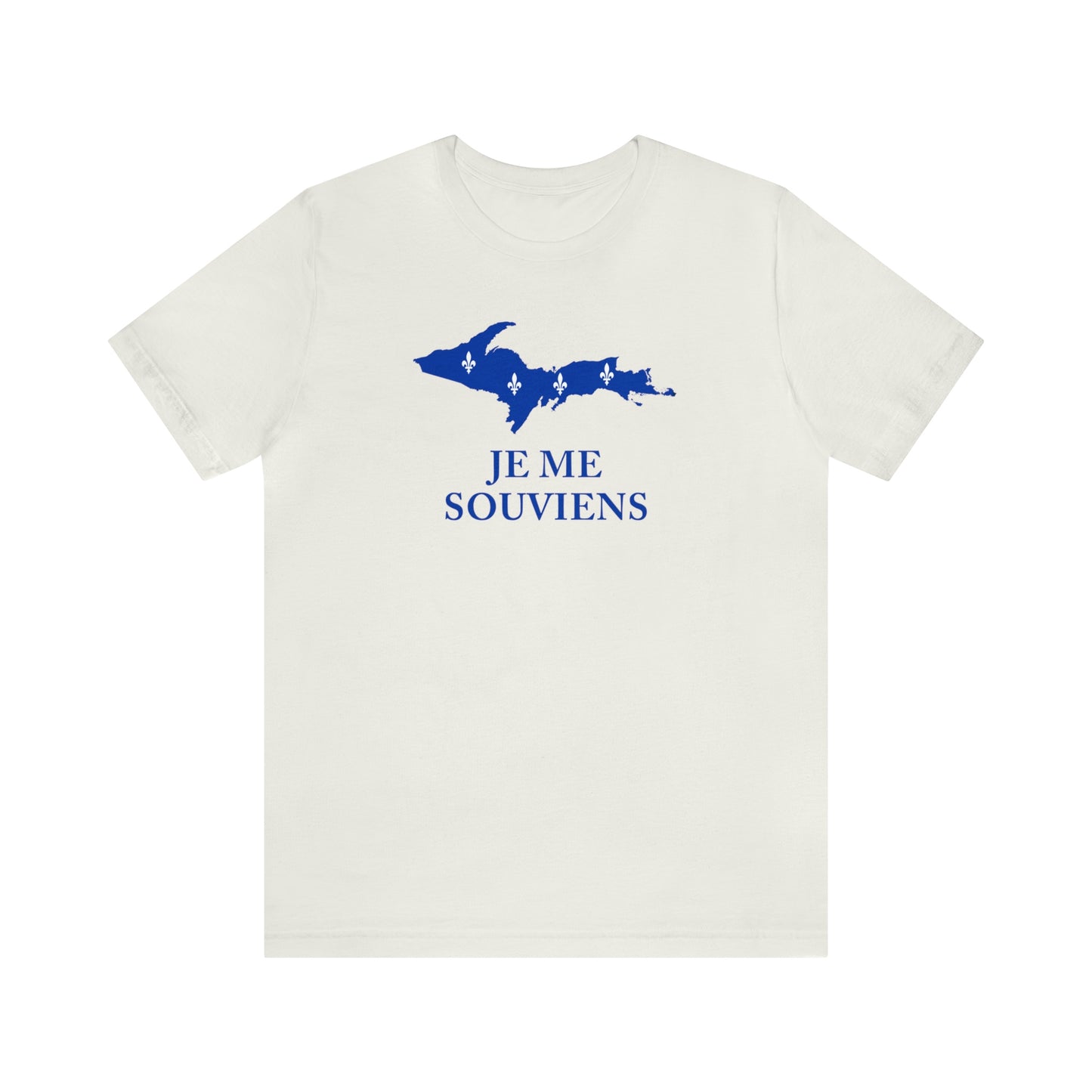 Upper Peninsula 'Je Me Souviens' T-Shirt (w/ UP Quebec Flag Outline) | Unisex Standard Fit