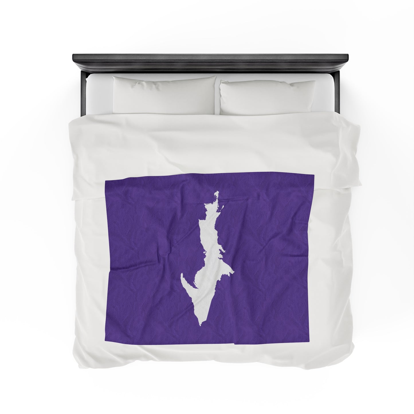 Michigan Upper Peninsula Plush Blanket (w/ UP Outline) | Lake Iris