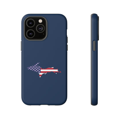 Michigan Upper Peninsula Tough Phone Case (Navy w/ UP USA Outline) | Apple iPhone