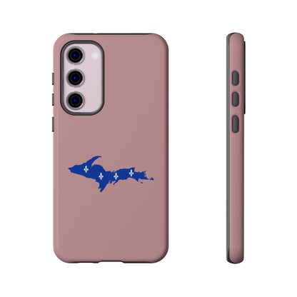 Michigan Upper Peninsula Tough Phone Case (Cherry Blossom Pink w/ UP Quebec Flag Outline) | Samsung & Pixel Android