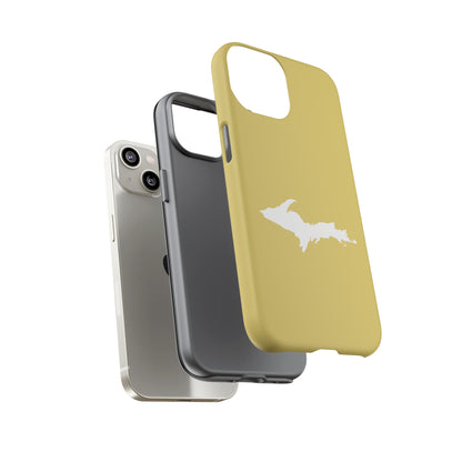 Michigan Upper Peninsula Tough Phone Case (Plum Yellow w/ UP Outline) | Apple iPhone