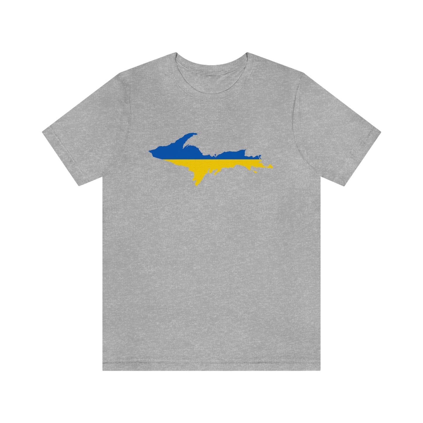 Michigan Upper Peninsula T-Shirt (w/ UP Ukraine Flag Outline) | Unisex Standard Fit