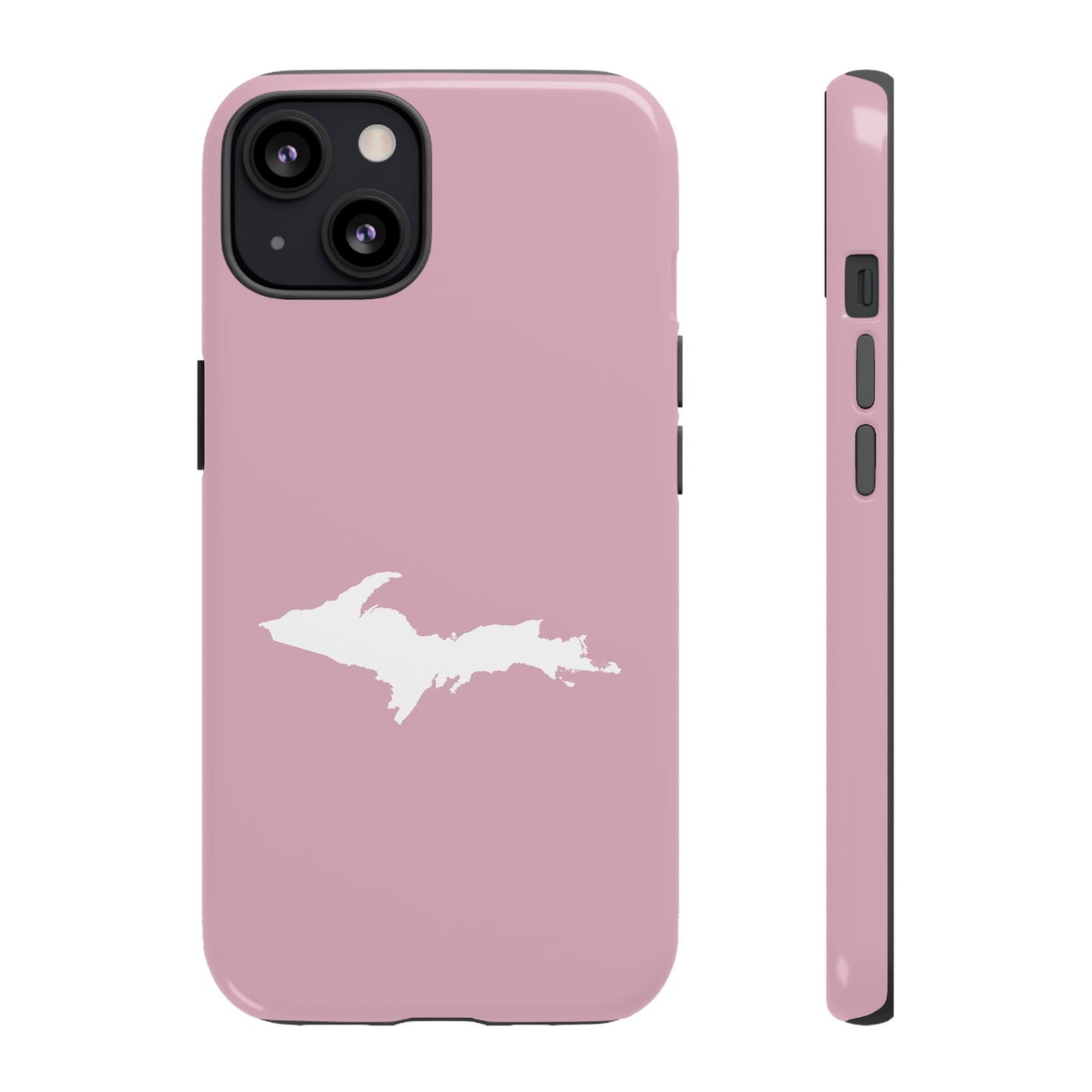 Michigan Upper Peninsula Tough Phone Case (Pink w/ UP Outline) | Apple iPhone