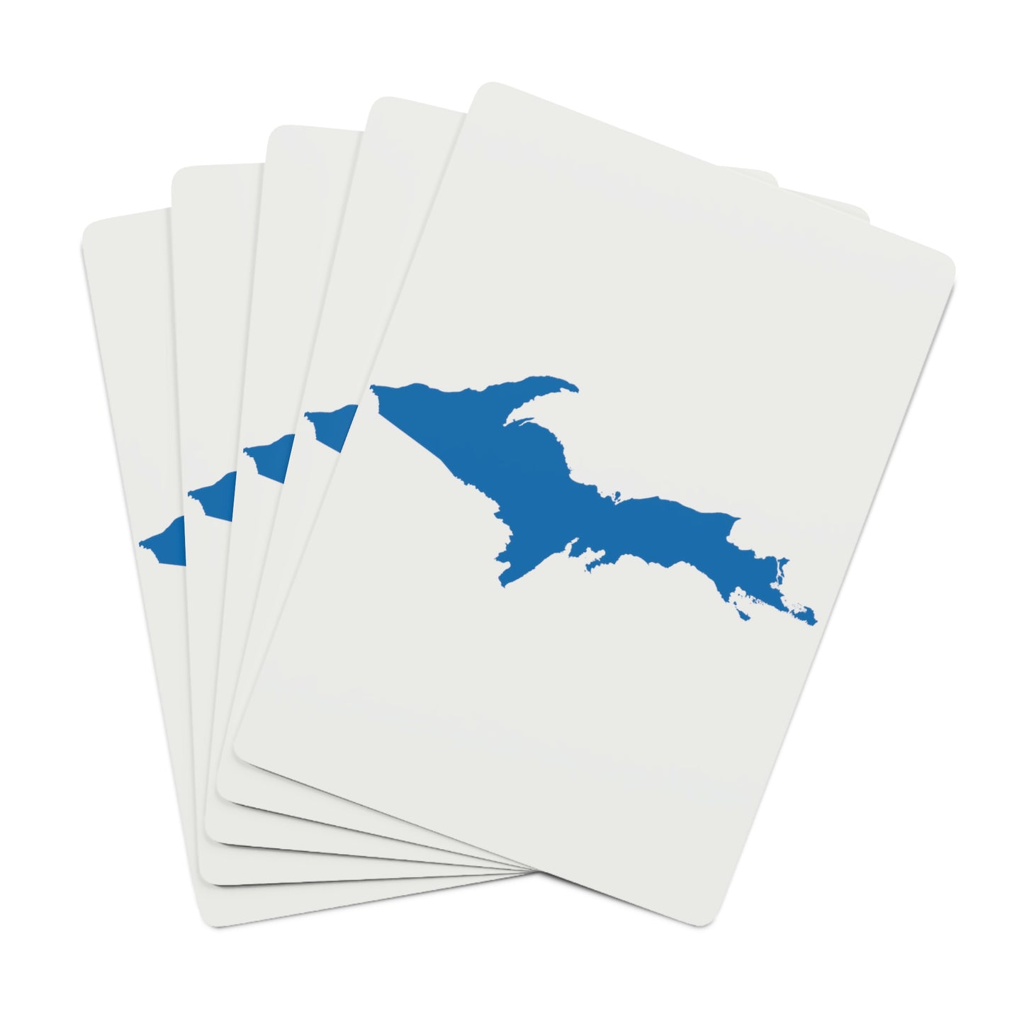 Michigan Upper Peninsula Poker Cards (Birch Bark White w/ Azure UP Outline)