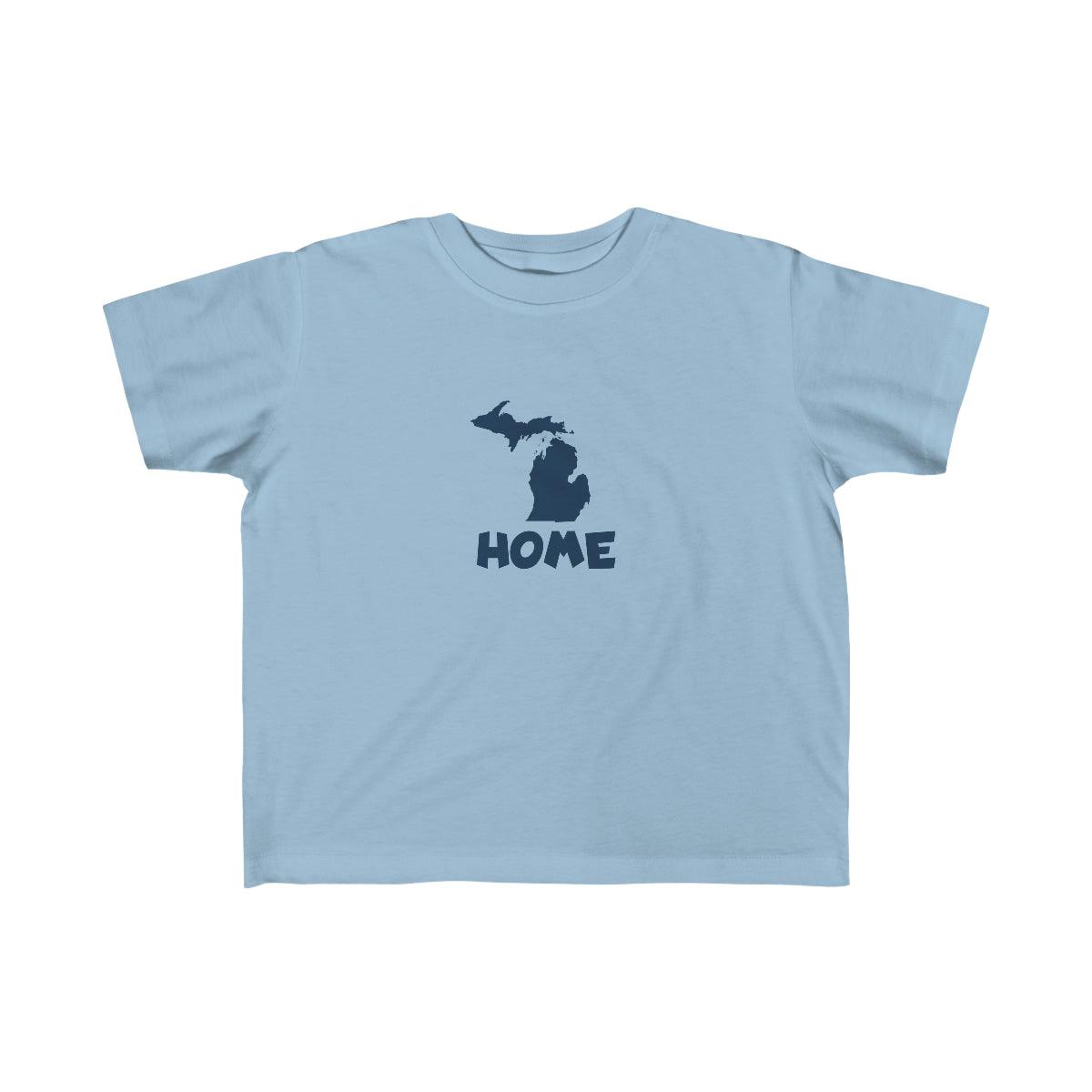 Michigan 'Home' T-Shirt  (Whimsical Sans Font) | Toddler Short Sleeve - Circumspice Michigan