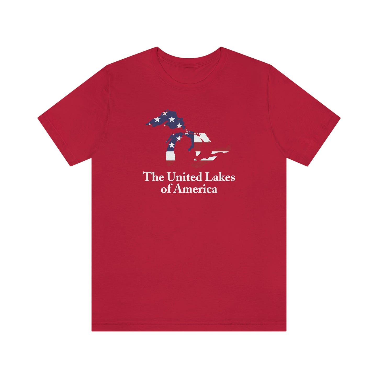 'The United Lakes of America' T-Shirt (w/ Great Lakes USA Flag Outline) | Unisex Standard Fit