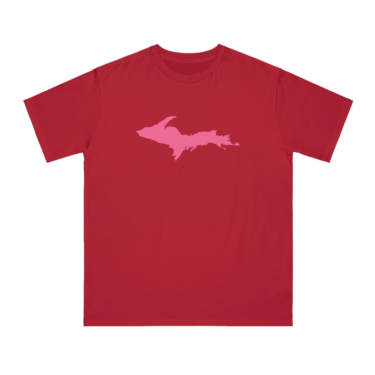 Michigan Upper Peninsula T-Shirt (w/ Pink UP Outline) | Organic Unisex