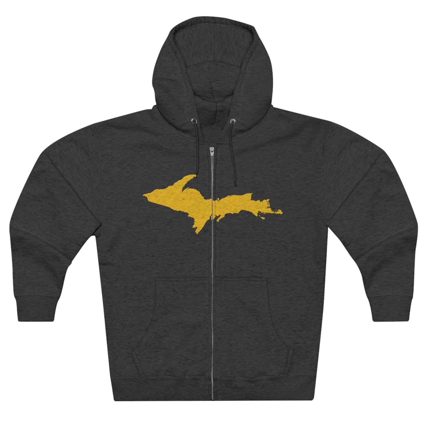 Michigan Upper Peninsula Full-Zip Hoodie (w/ Gold UP Outline)