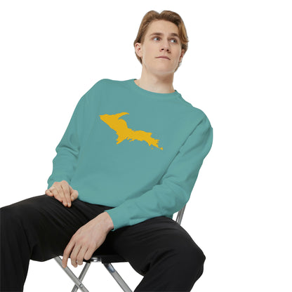 Michigan Upper Peninsula Sweatshirt (w/ Gold UP Outline) | Unisex Garment Dyed