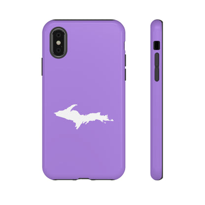 Michigan Upper Peninsula Tough Phone Case (Lavender w/ UP Outline) | Apple iPhone