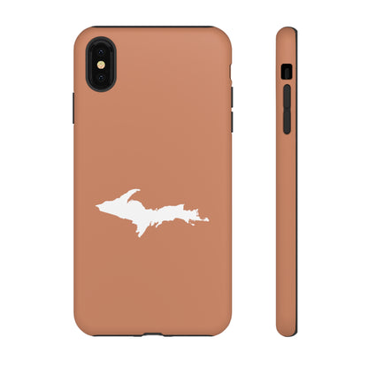 Michigan Upper Peninsula Tough Phone Case (Copper Color w/ UP Outline) | Apple iPhone