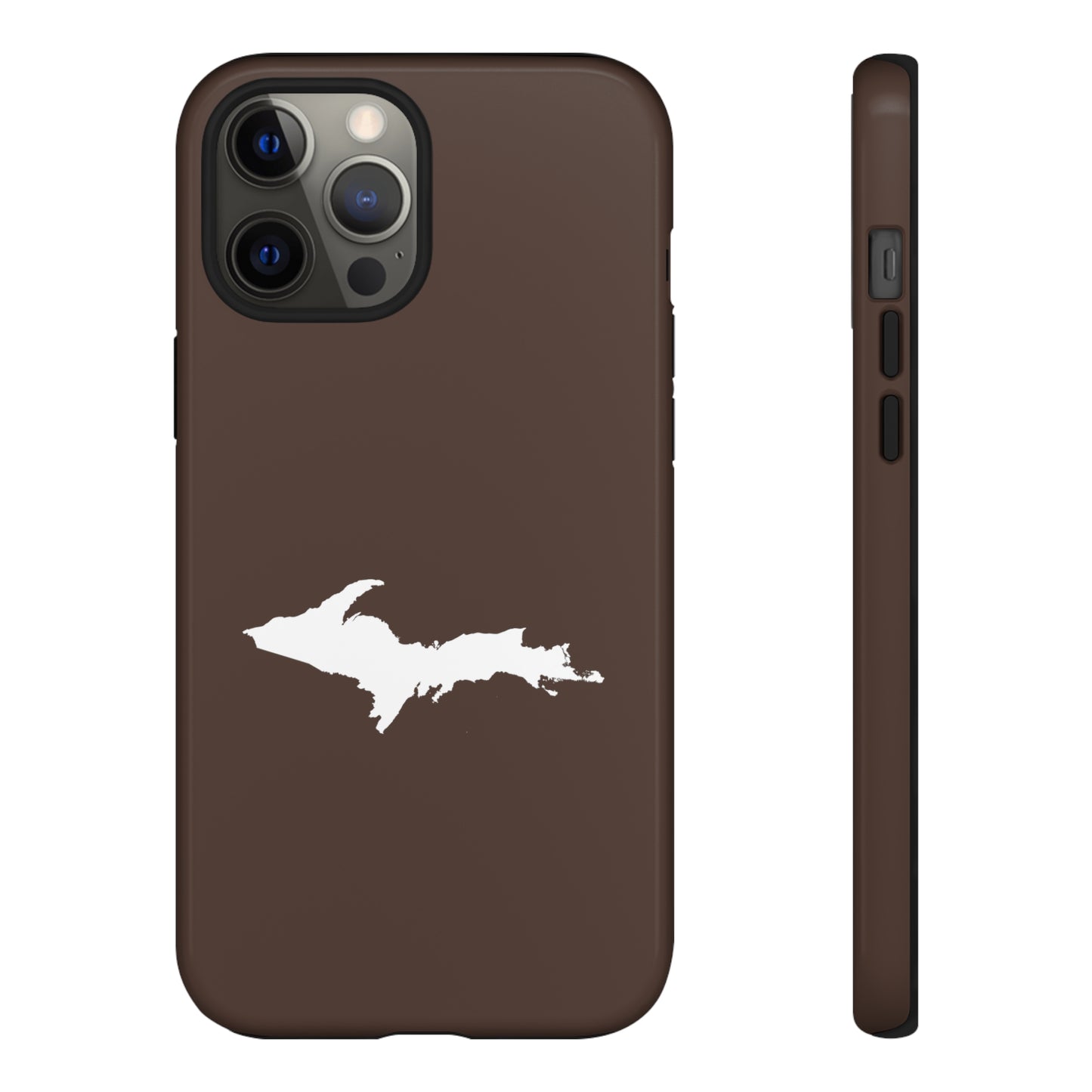 Michigan Upper Peninsula Tough Phone Case (Hickory Color w/ UP Outline) | Apple iPhone