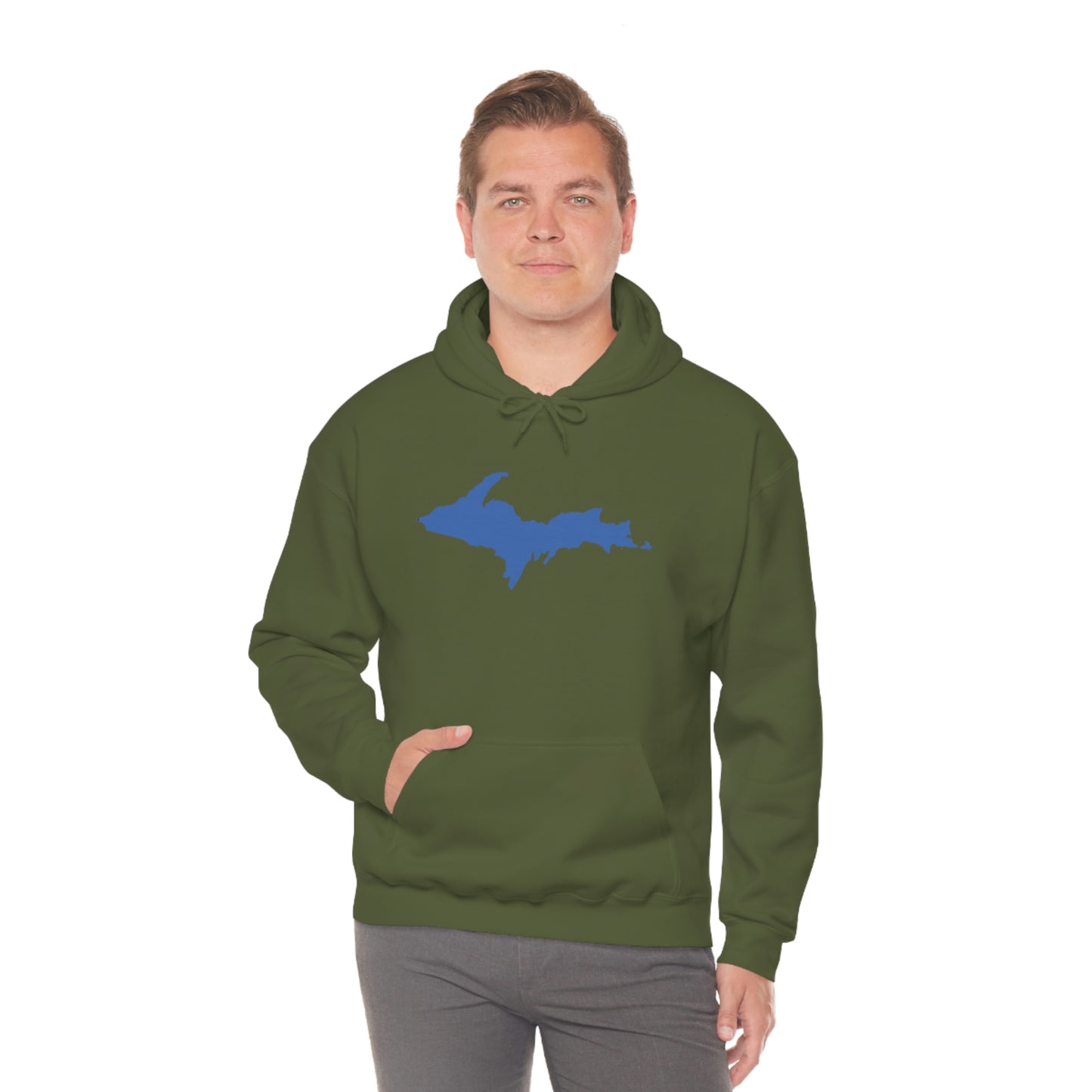 Michigan Upper Peninsula Hoodie (w/ Blue U.P. Outline) | Unisex Standard