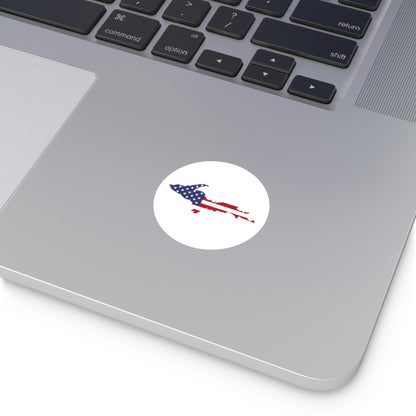 Michigan Upper Peninsula Round Stickers (w/ UP USA Flag Outline) | Indoor\Outdoor