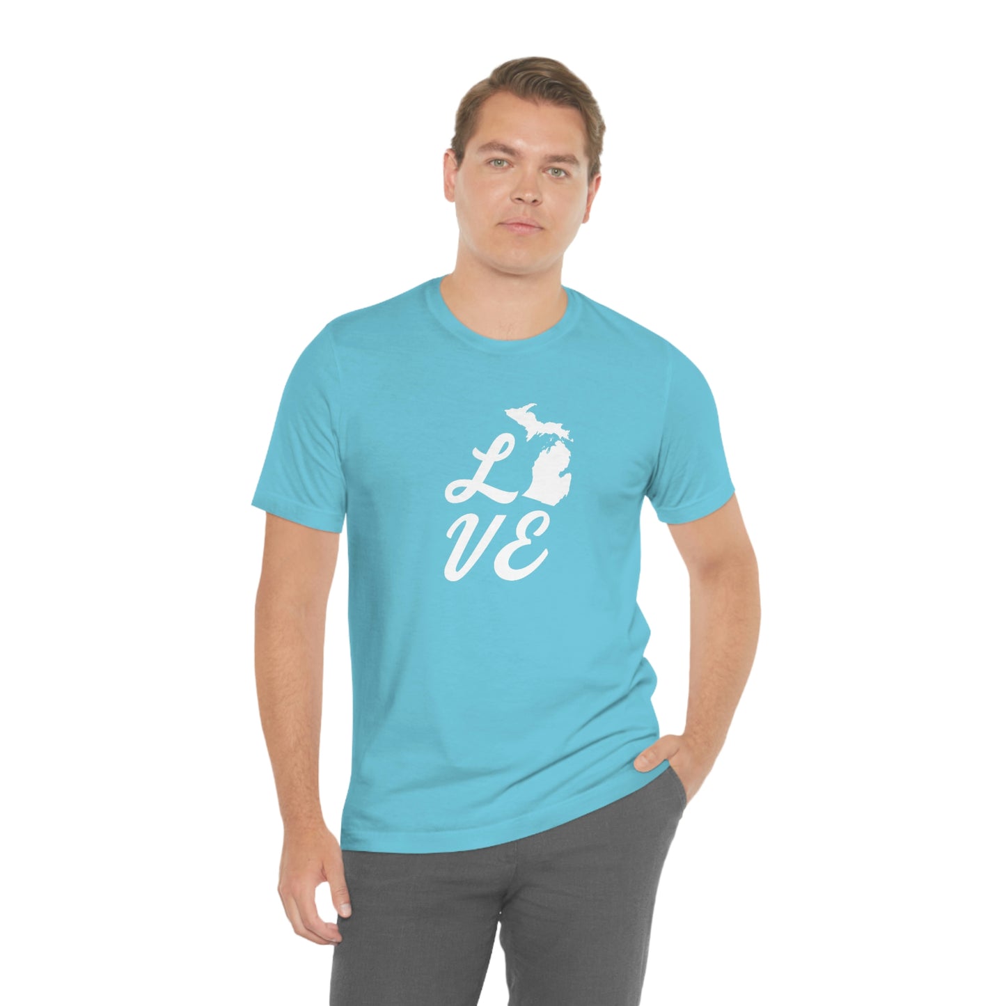 Michigan 'Love' T-Shirt (Retro Script Font) | Unisex Standard Fit