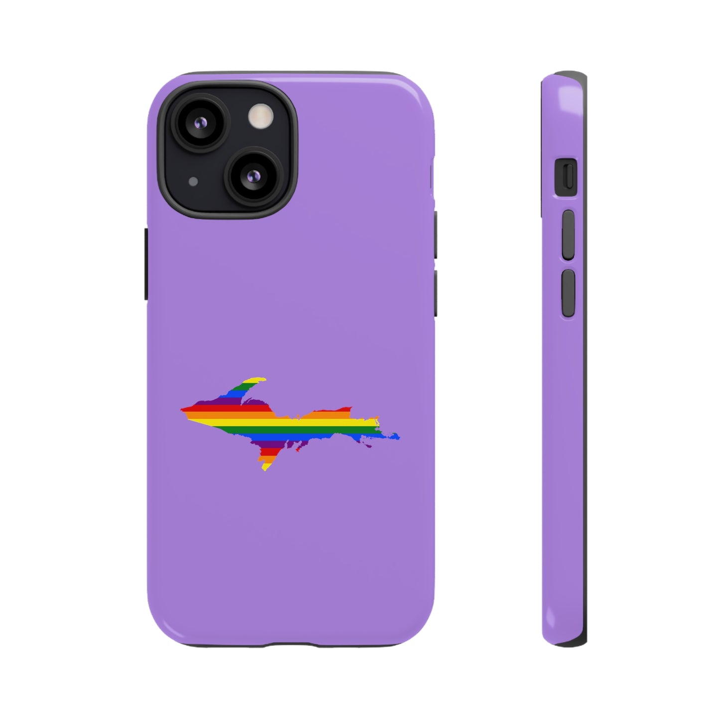 Michigan Upper Peninsula Tough Phone Case (Lavender w/ UP Pride Flag Outline) | Apple iPhone