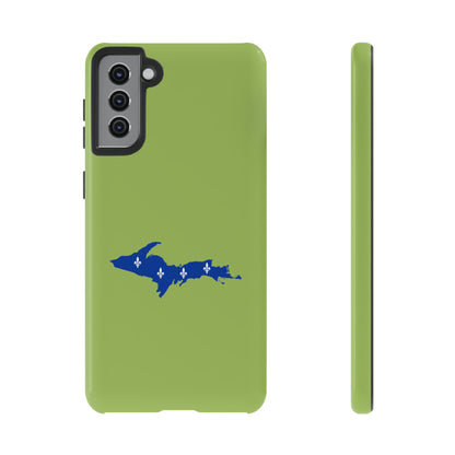 Michigan Upper Peninsula Tough Phone Case (Gooseberry Green w/ UP Quebec Flag Outline) | Samsung & Pixel Android