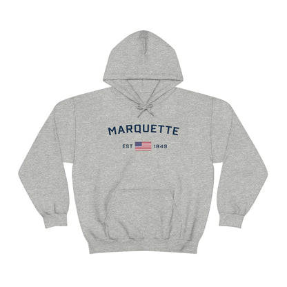 'Marquette EST 1849' Hoodie (w/USA Flag Outline) | Unisex Standard