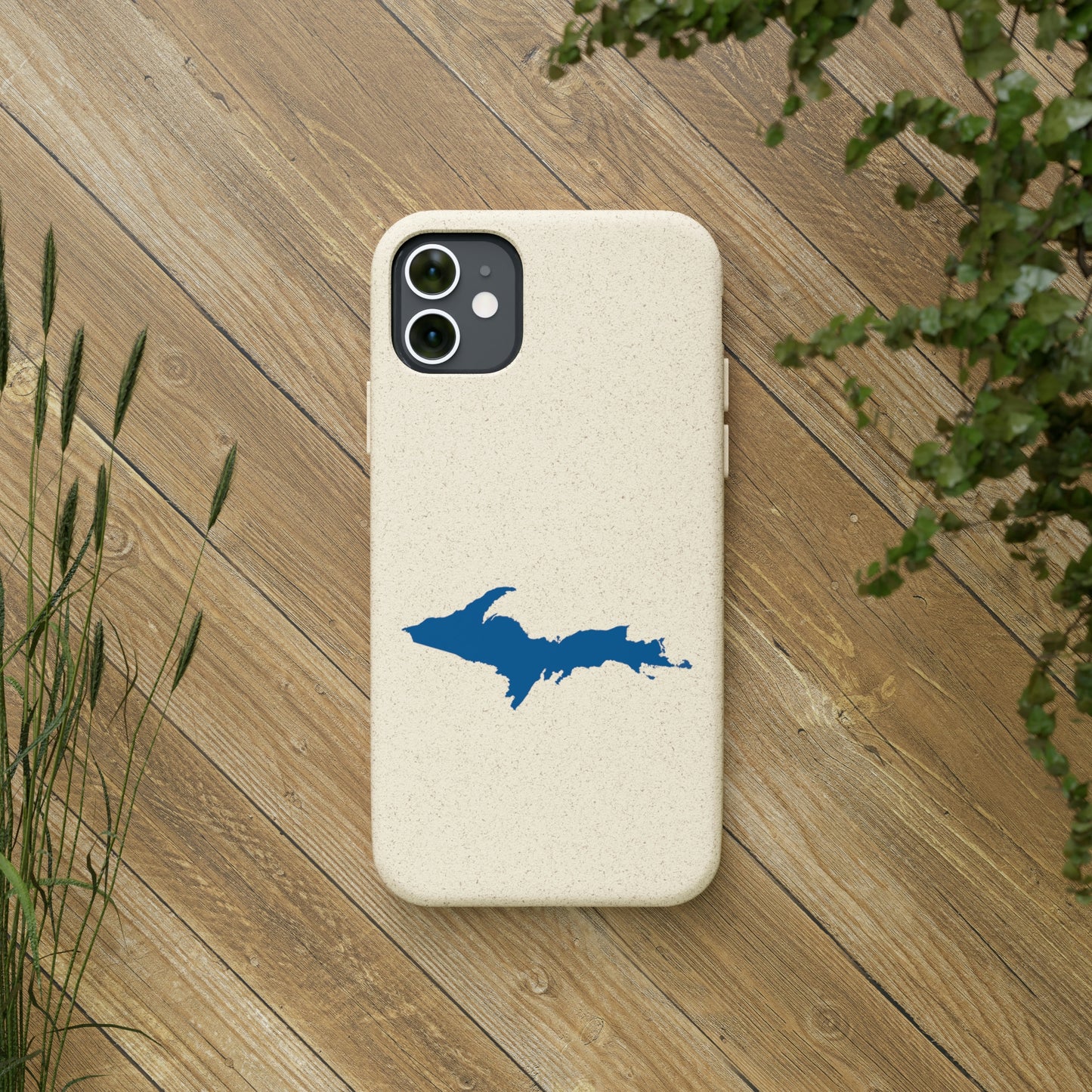 Michigan Upper Peninsula Biodegradable Phone Cases (w/ Azure UP Outline) | Apple iPhone