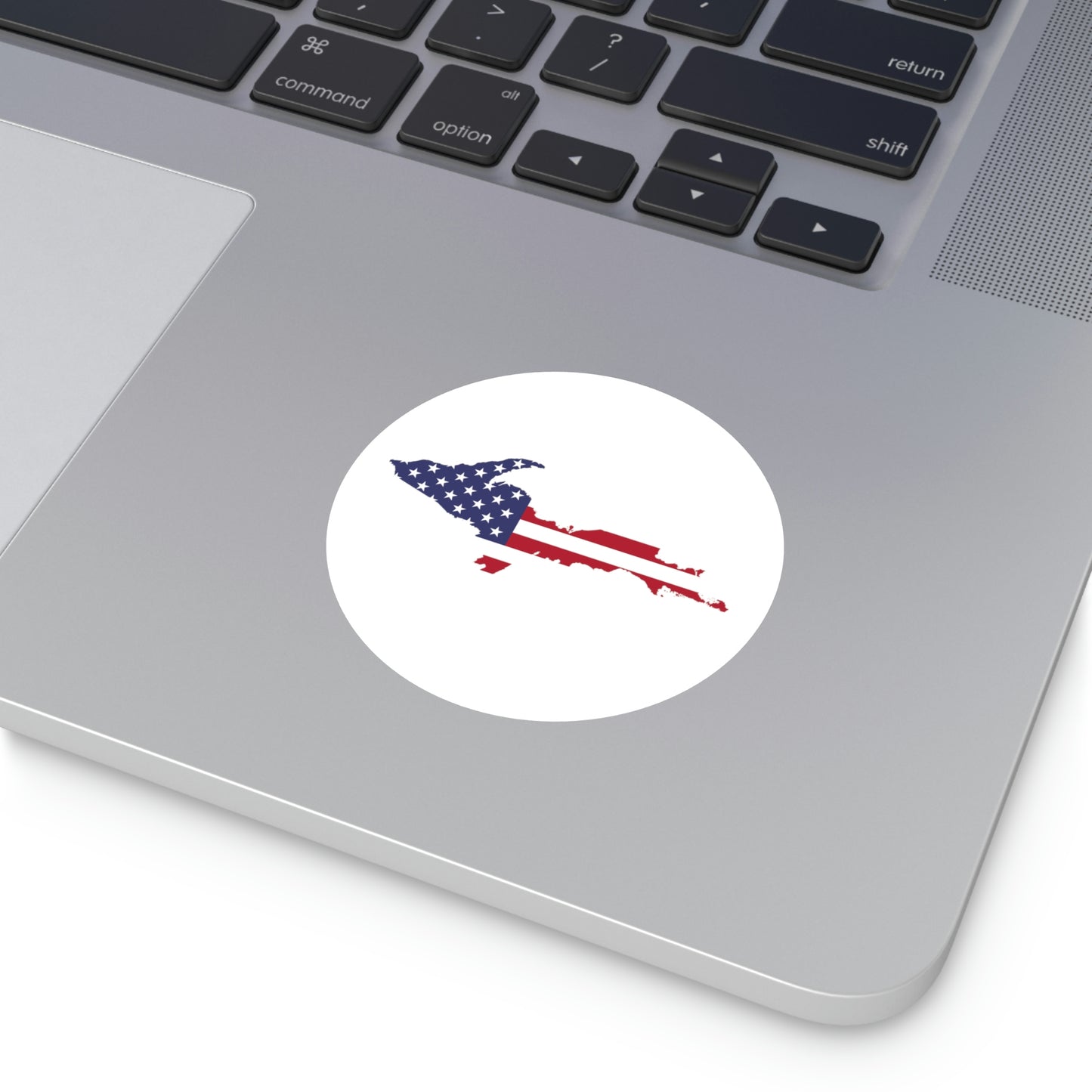 Michigan Upper Peninsula Round Stickers (w/ UP USA Flag Outline) | Indoor\Outdoor