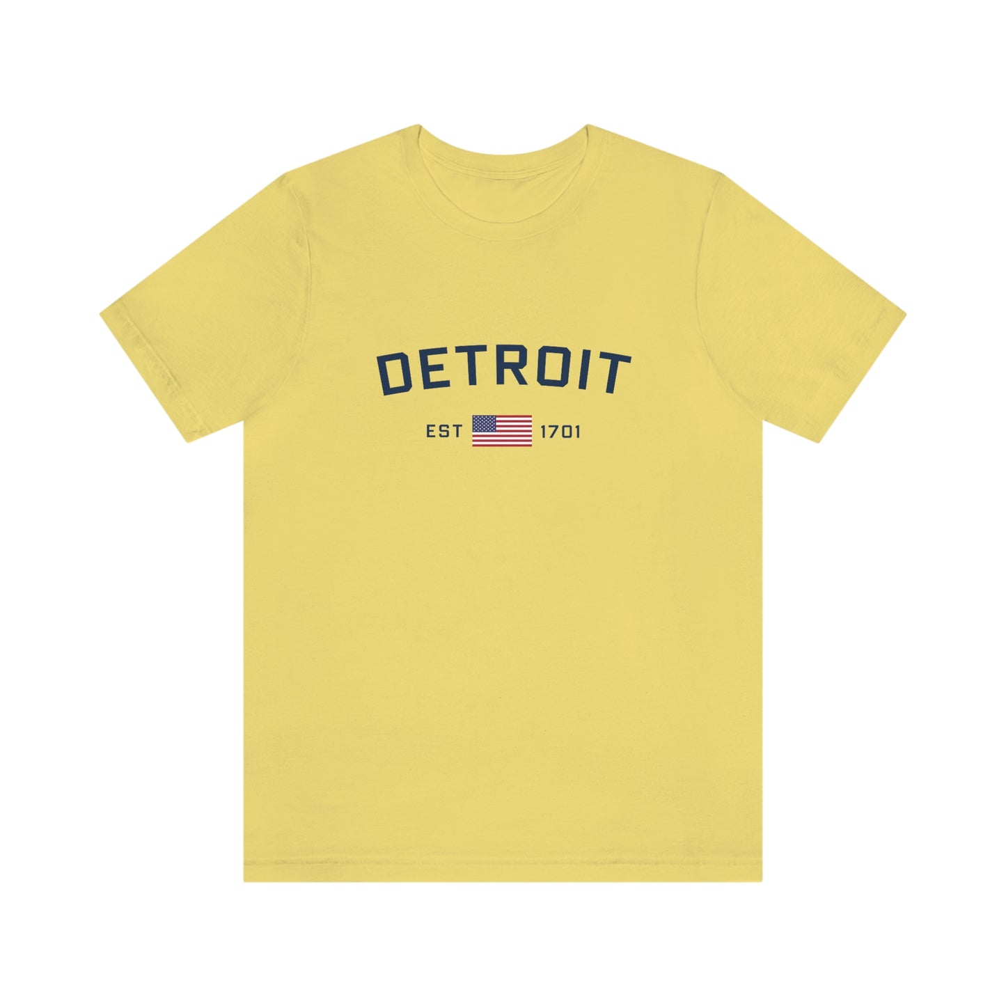 'Detroit Est 1701' T-Shirt (w/ United States Flag) | Unisex Standard Fit