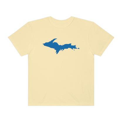 Michigan Upper Peninsula T-Shirt (w/ Azure UP Outline) | Unisex Garment-Dyed