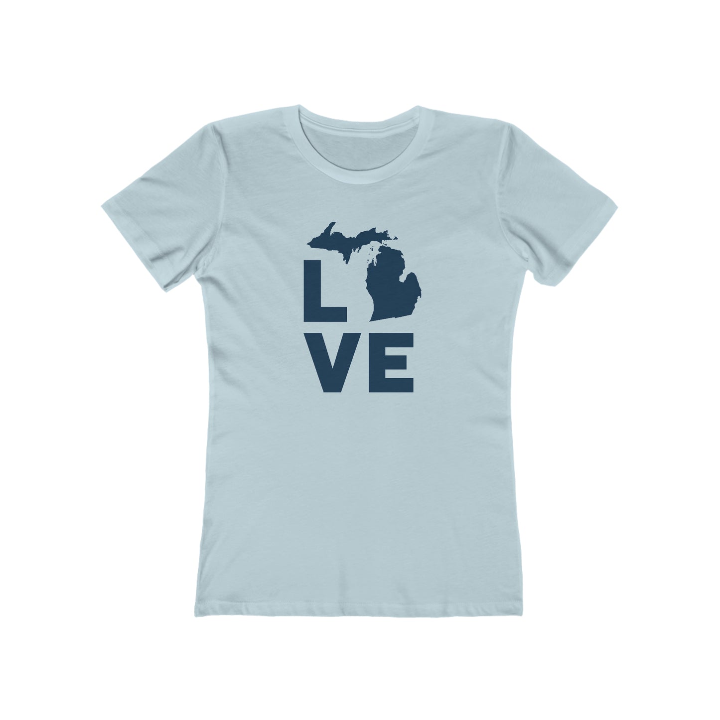 Michigan 'Love' T-Shirt (Geometric Sans Font) | Women's Boyfriend Cut