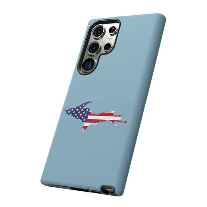 Michigan Upper Peninsula Tough Phone Case (Opal Blue w/ UP USA Flag Outline) | Samsung & Pixel Android