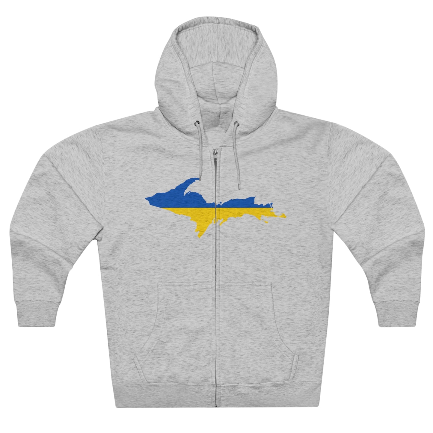 Michigan Upper Peninsula Full-Zip Hoodie (w/ UP Ukraine Flag Outline)